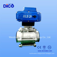 Three Part Socket Weld End Ball Valve with Motor Control Actuator